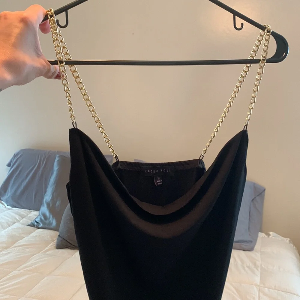 Black Chain-Strap Bodysuit